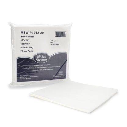 WIPE, DRY SURFACE LINT FREE STR 12"X12" (20/PK 64PK/CS)