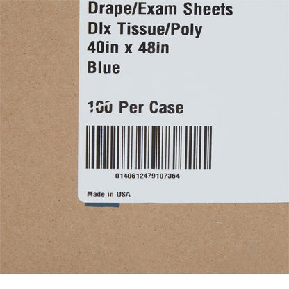 SHEET, DRAPE TISSUE/POLY BLU 40X48 (100/CS)