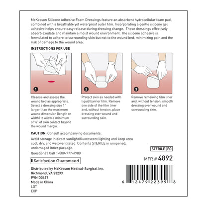 FOAM, ADH SIL LT W/O BORDER 3"X3" (10/BX 20BX/CS)