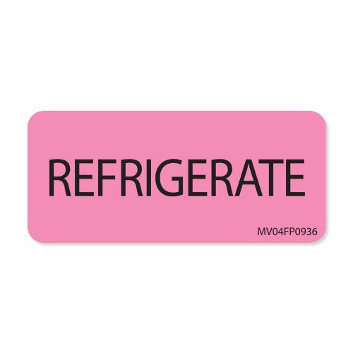 LABELREFRIGERATE 1X2.25 420 FLUORES PINK