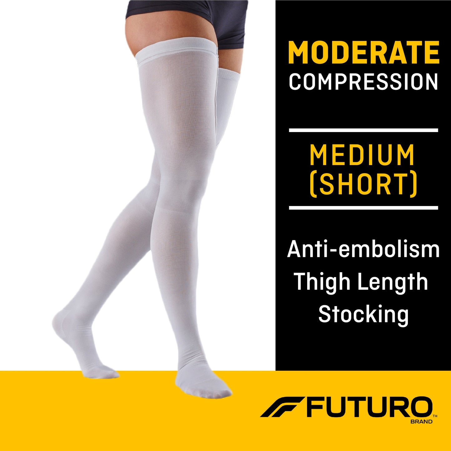 STOCKING, ANTI-EMBOLISM THIGH CLOSED-TOE WHT MED (6PR/CS)