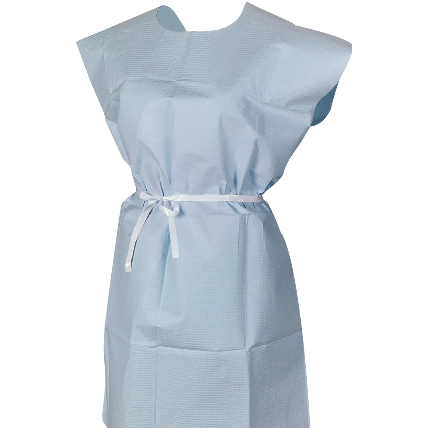 GOWN, EXAM P/T/P OUT F/B OPN BLU (50/CS)