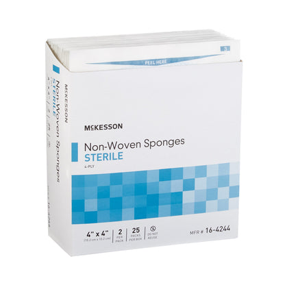 SPONGE, N/WOVN 4PLY 4"X4" STR 2'S (25PK/BX)