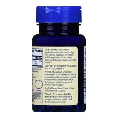VITAMIN D3, TAB SGEL FT SM 50MCG2000IU (100/BT)