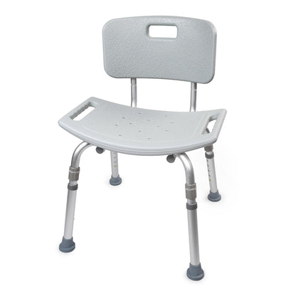 BENCH, BATH W/BACK ADJ ALUMINUM FRAME 300LB