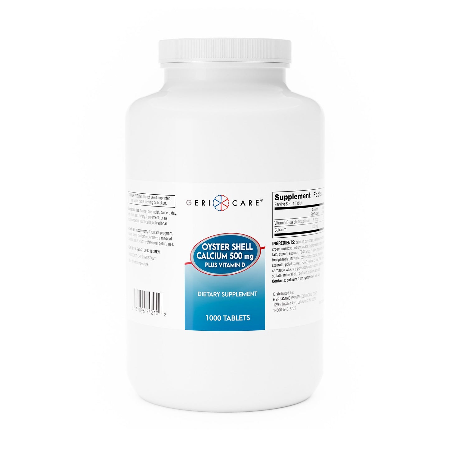 OYSTER SHELL CALCIUM, TAB 500MG +VITMN D3 200IU (1000/BT)