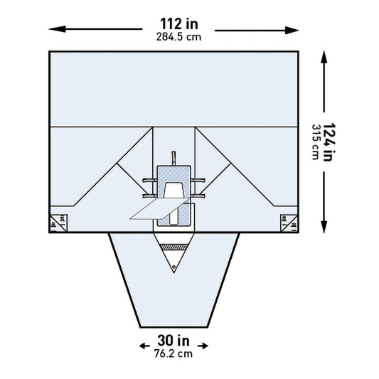 DRAPE, SURGICAL PELVY LAP STR 112"X30"X124" (10/CS)