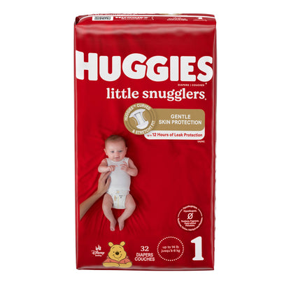 DIAPER, HUGGIES LITTLE SNUGGLERS JUMBO SZ1 (32/PK 4PK/CS)