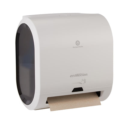 DISPENSER, TOWEL ENMOTION 8" WHT 1-ROLL AUTOMATED