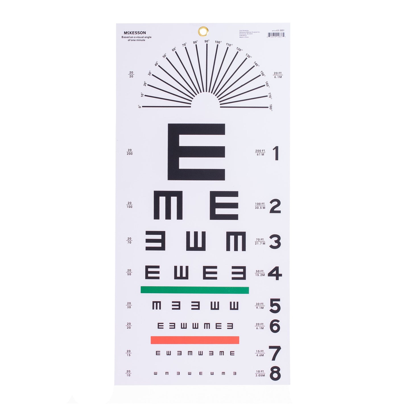 CHART, EYE TEST FALLING-E LF 20' 22"X11" (5/BG)