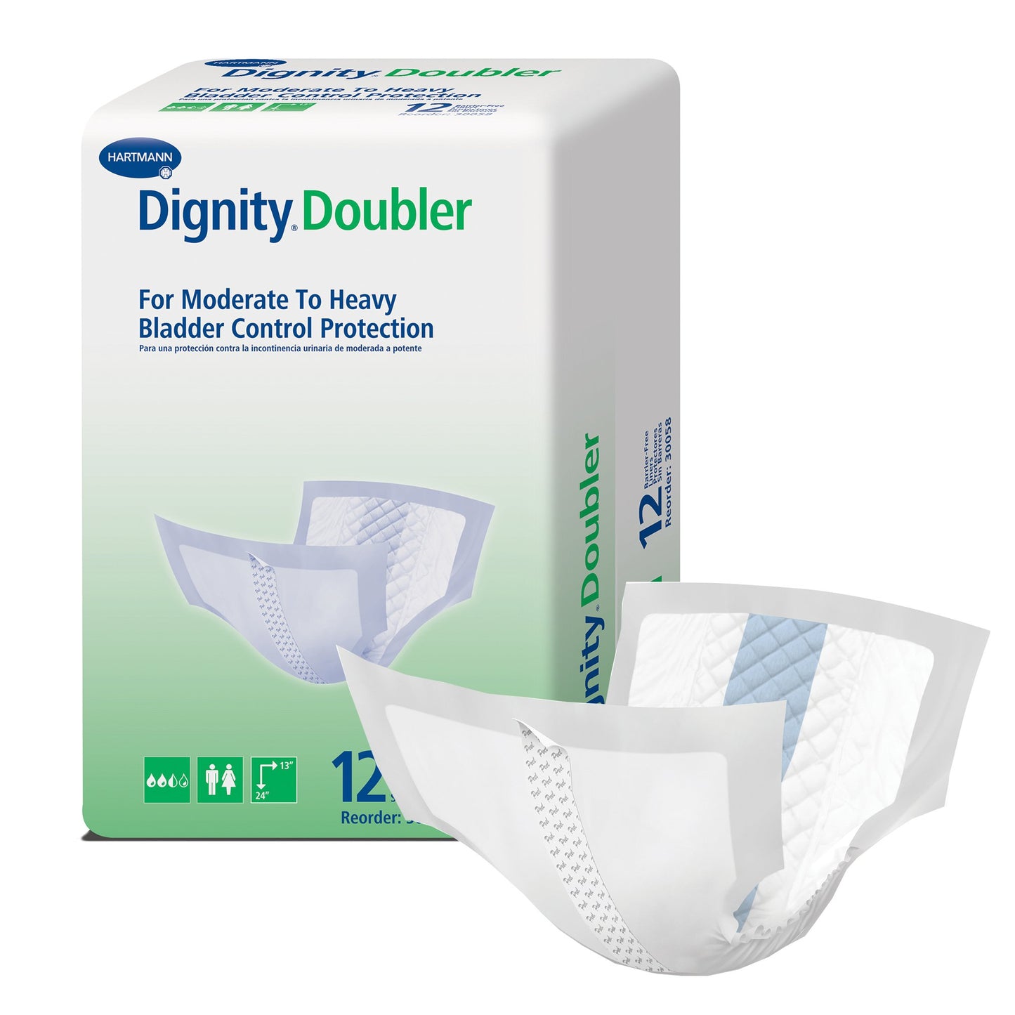 PAD, INCONT DIGNITY DBL X LG 13X24" (12EA/PK 6PK/CS)