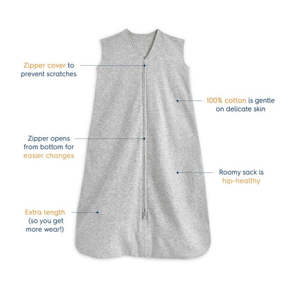 BLANKET, WEARABLE SLEEPSACK HEATHER GRY LG (3/CS)