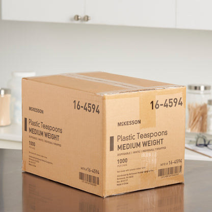 TEASPOON, PLAS INDIV WRAP WHT 5.5" (1000/CS)