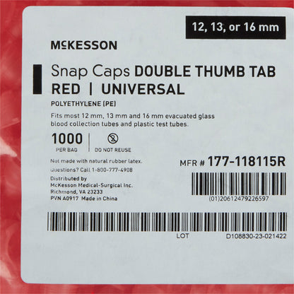 CAP, SNAP UNIV POLY RED (1000/BG)