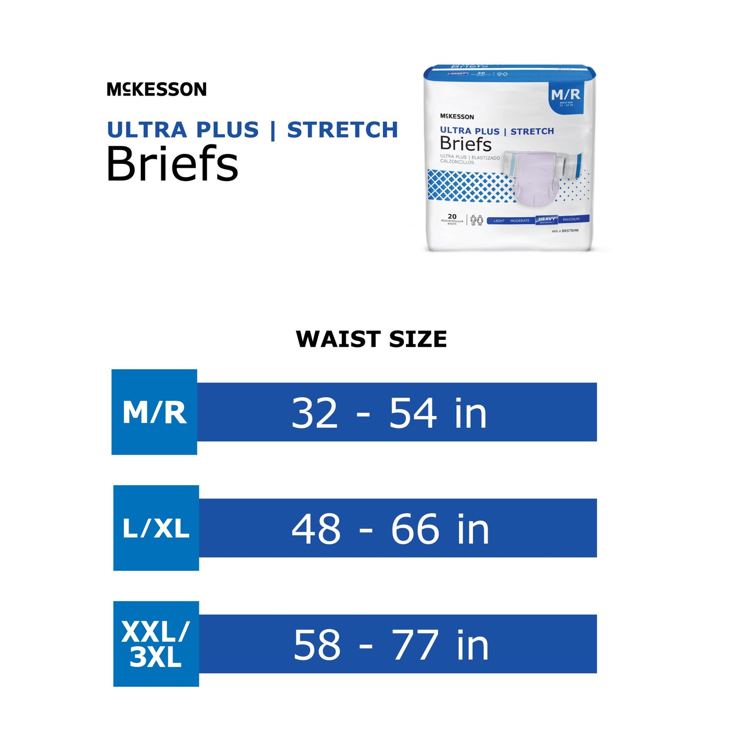 BRIEF, TAB CLSR ULTRA PLUS 2XLG 3XLG 58-77 (20/BG 4BG/CS)