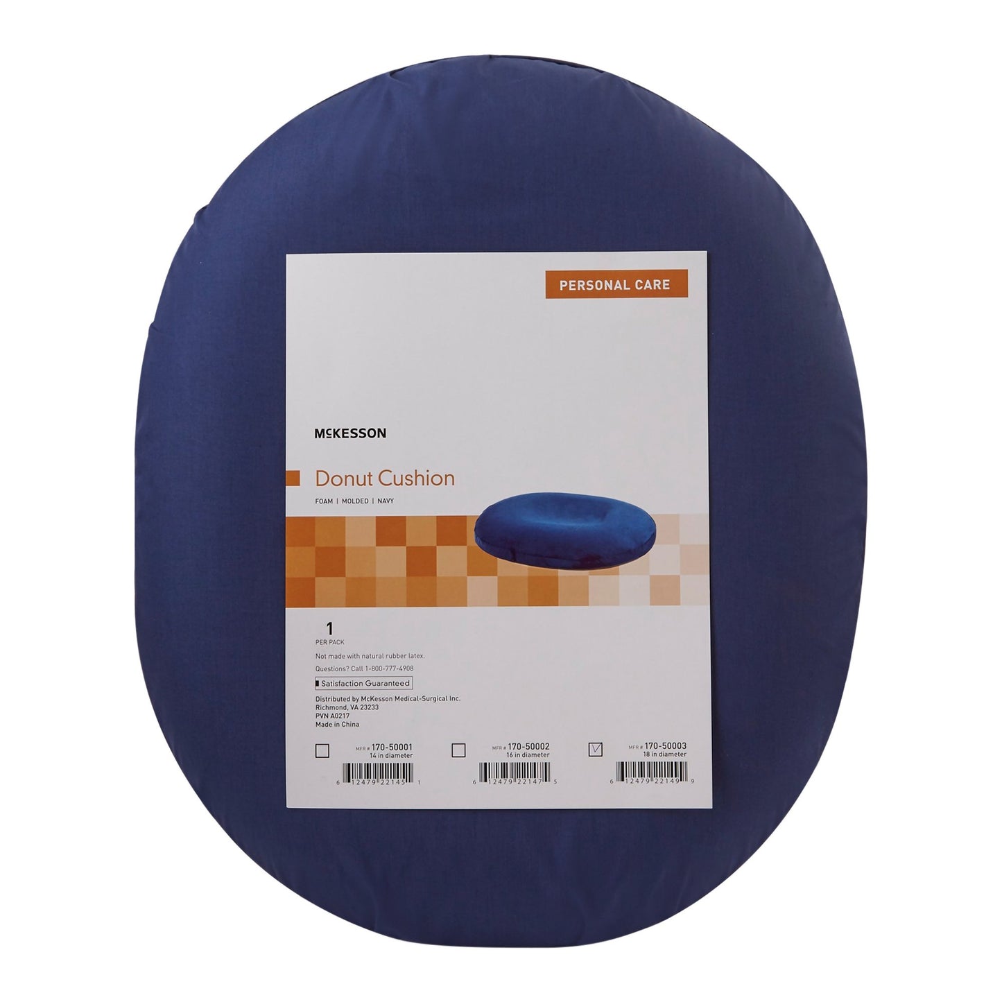 CUSHION, DONUT NAVY BLU 18" (6/CS)