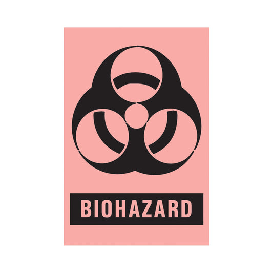 LABEL, BIOHAZARD 3"X2" (500/RL) PROFTP