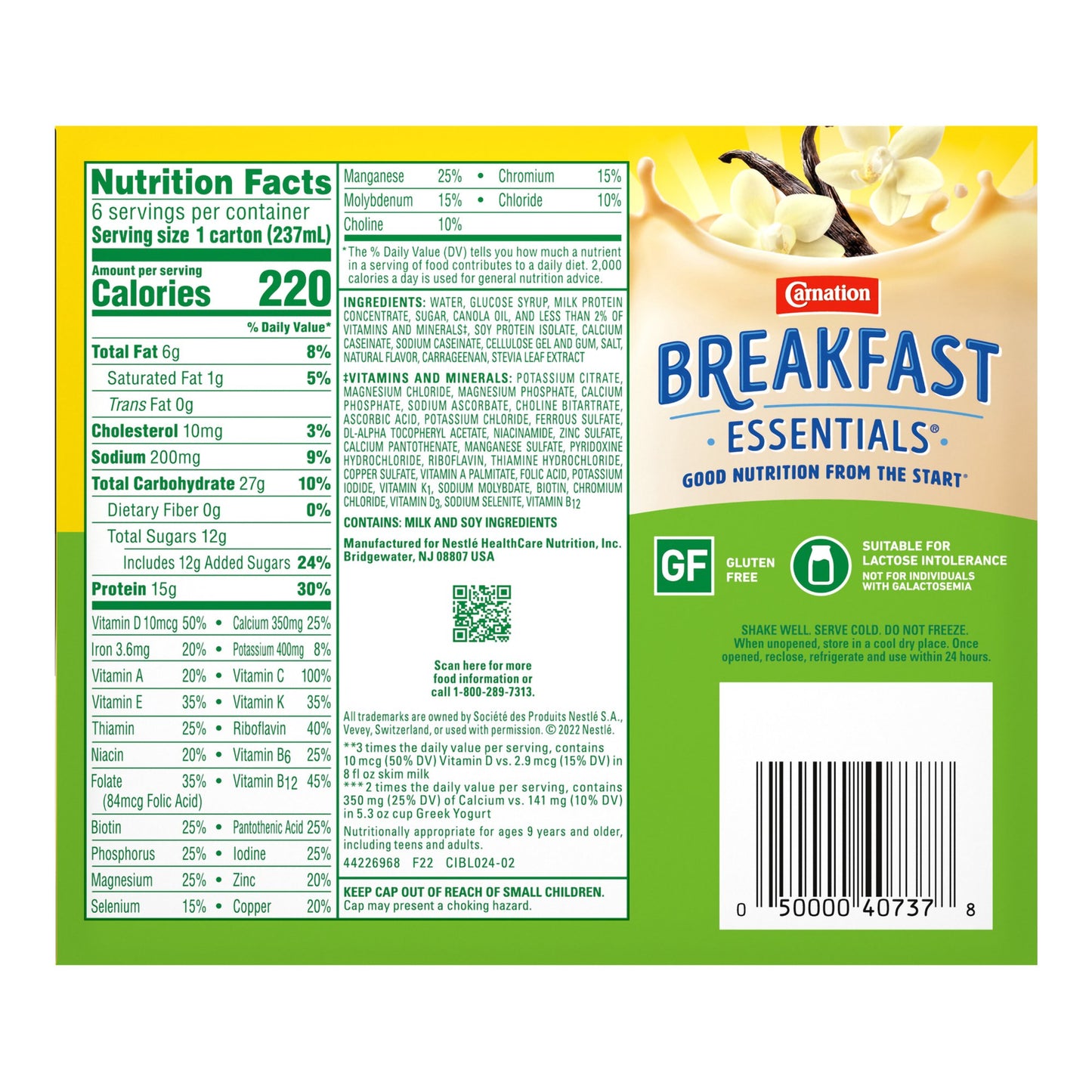CARNATION, BREAKFAST ESSENTIALS HI PROTEIN LIQ FR VAN (6/PK