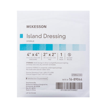DRESSING, ISLAND BORDER-GAUZE STR LF 4X4" (25/BX 4BX/CS)