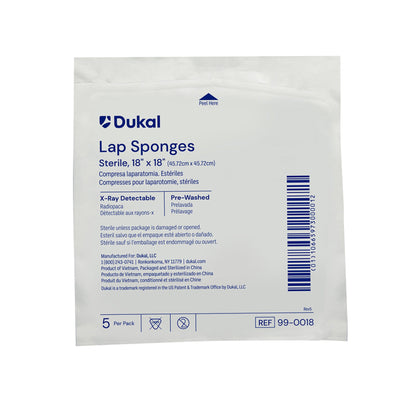 SPONGE, LAP STR 18X18 (5/PK 40PK/CS)