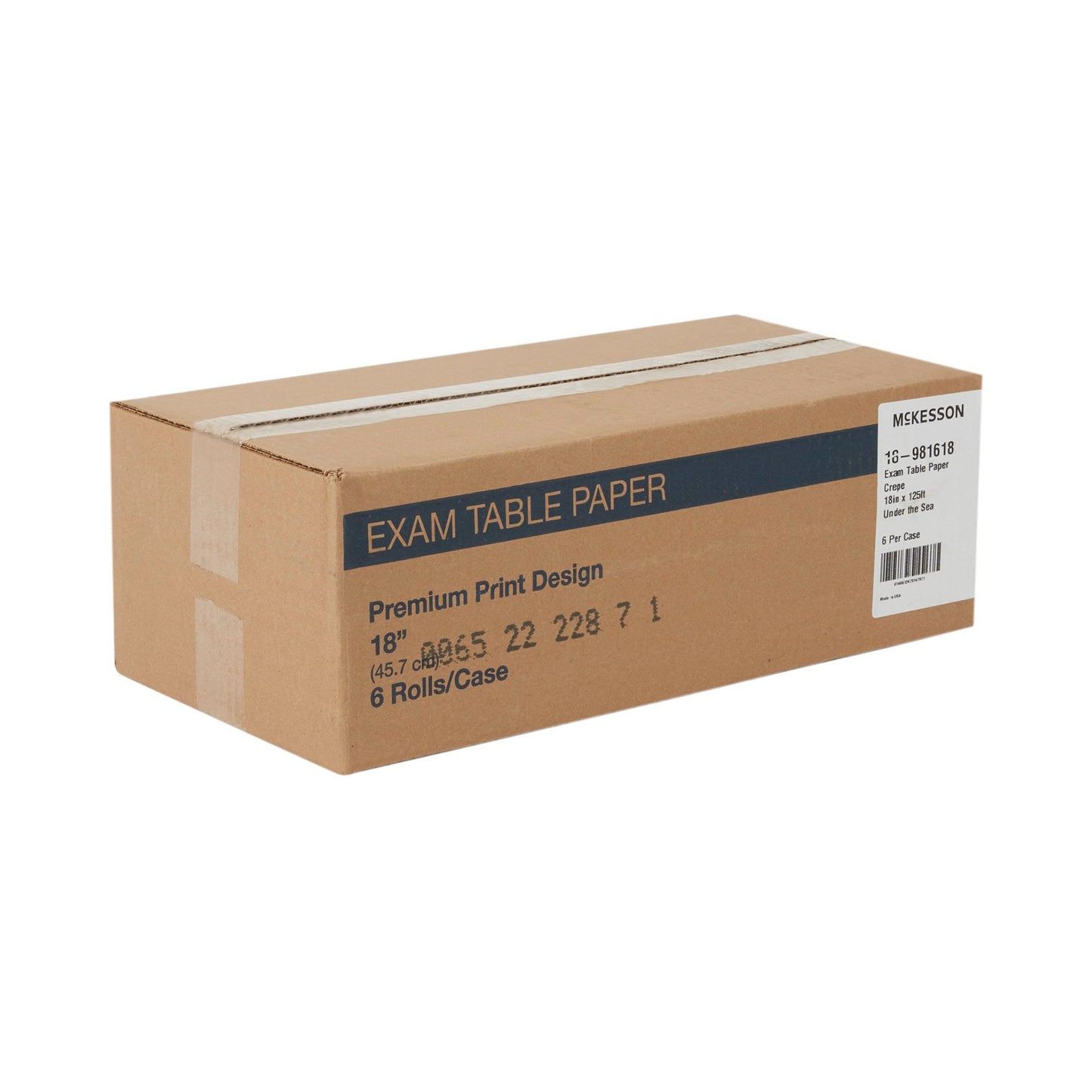 PAPER, TABLE CREPE SEA PRNT 18"X125' (6/CS)