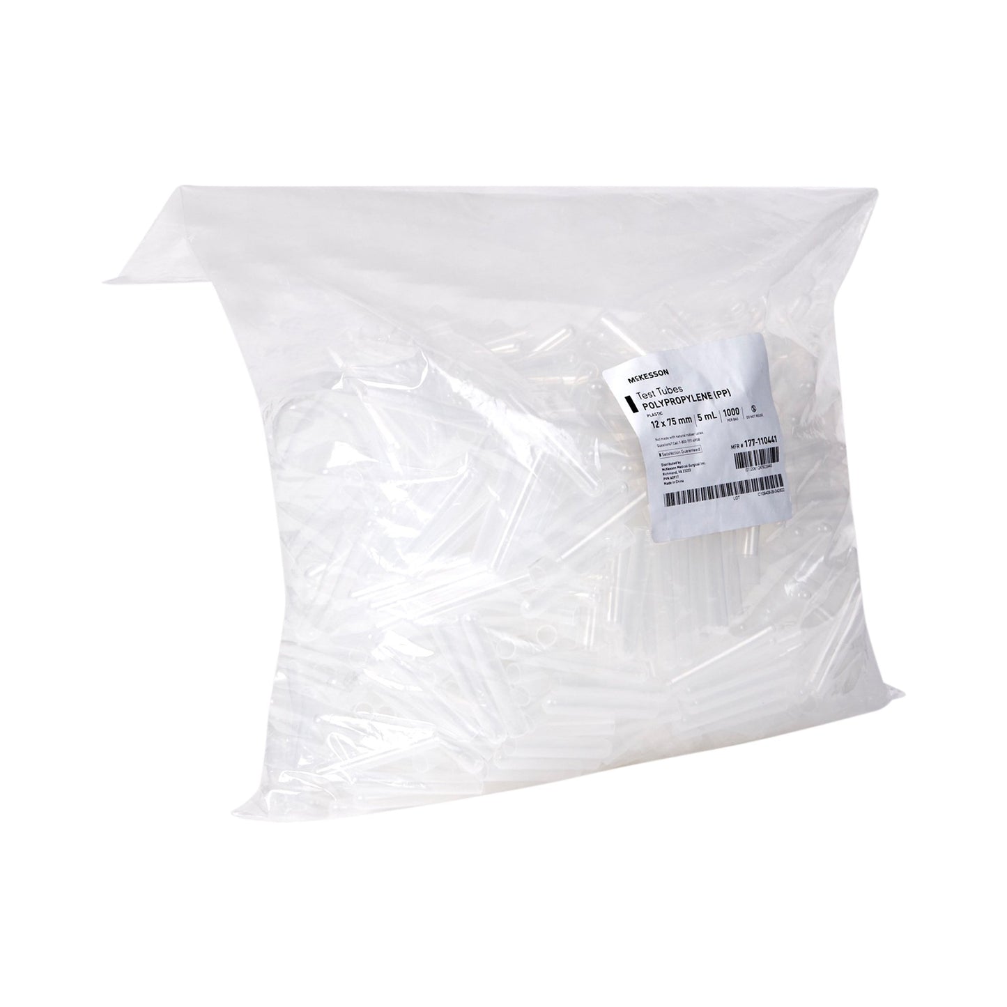 TUBE, TEST POLYPROPYLENE 12X75MM 5ML (1000/BG)