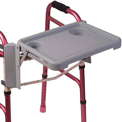 TRAY, WALKER DMI FOLDING W/CUPHOLDERS GRY