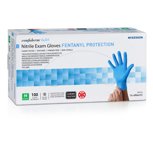 GLOVE, EXAM NTRL P/F MED N/S CHEMO 6.8C (100BX 10BX/CS)