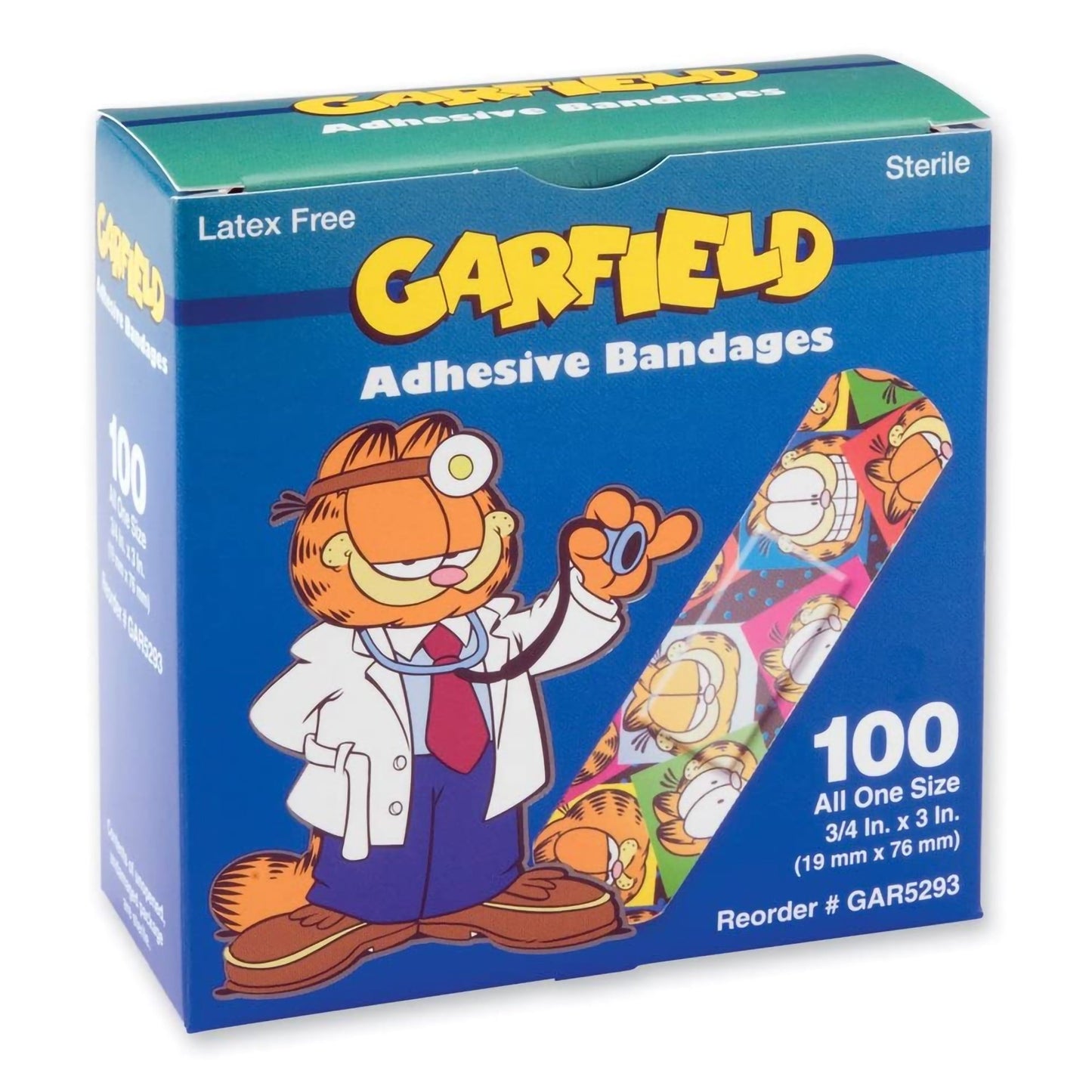 BANDAGE, ADHSV STRIP GARFIELD 3/4" (100/BX)