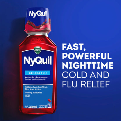 NYQUIL, LIQ VICKS COLD & FLU 12OZ