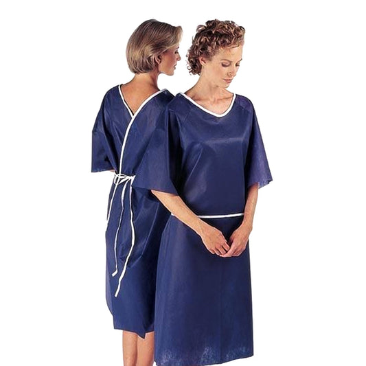 GOWN, PATIENT LMTD USE RAGLAN SLVS DRK BLU (50/CS)