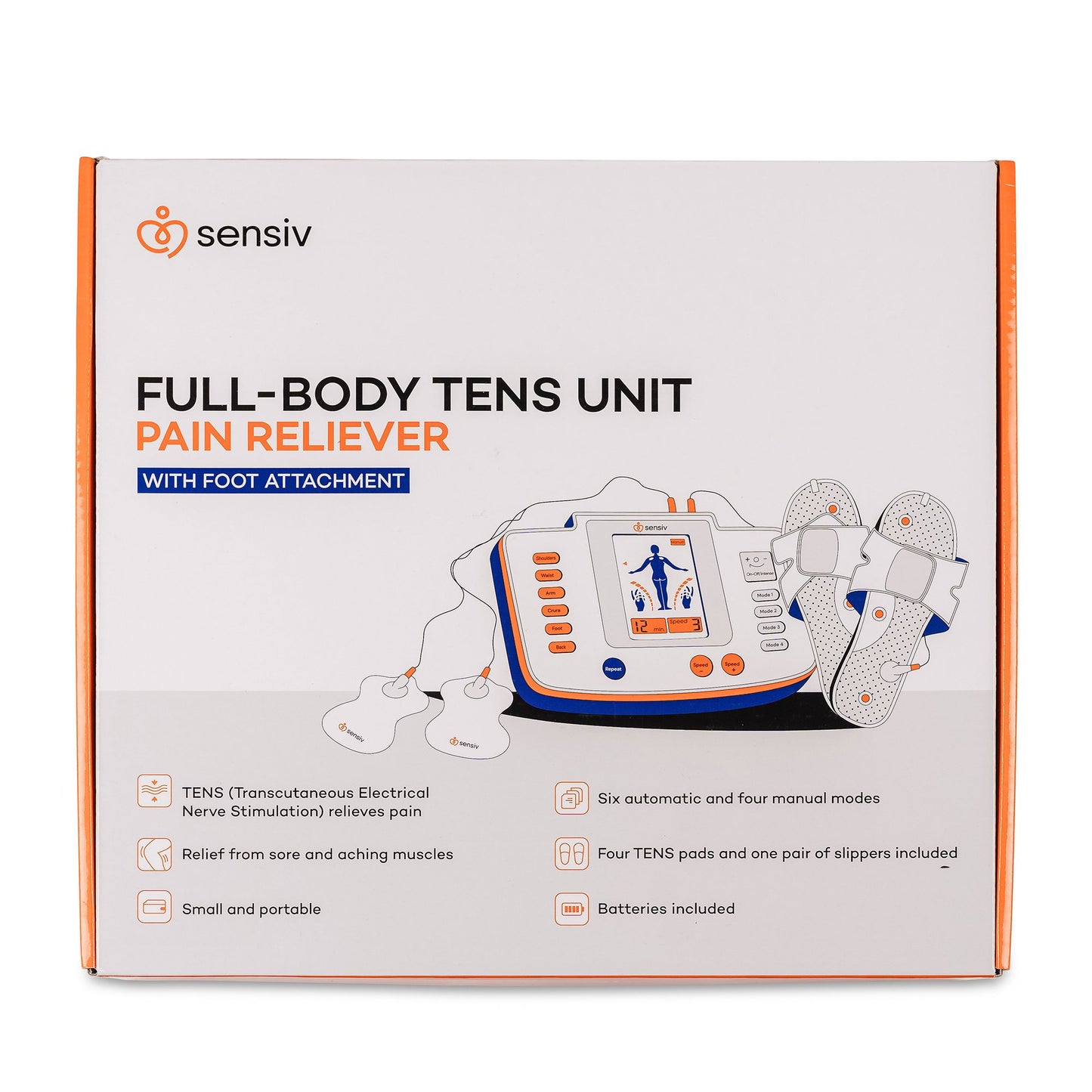 TENS UNIT, FULL BODY SENSIV W/FT ATTACHMENT PAIN RELIEF (10/