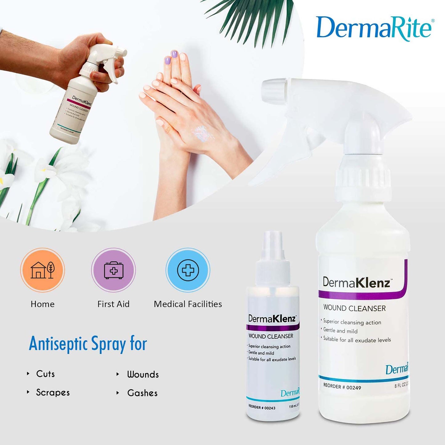CLEANSER, WOUND DERMAL SPR 8OZ (24/CS)