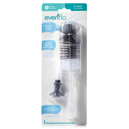BRUSH SET, COMBO GLASS/BOTTLE CLEANER W/NIPPLE 2PC (12/CS)