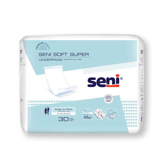 UNDERPAD, SENI SOFT SUPER HYGIENIC 23"-35" (30/PK 2PK/CS)