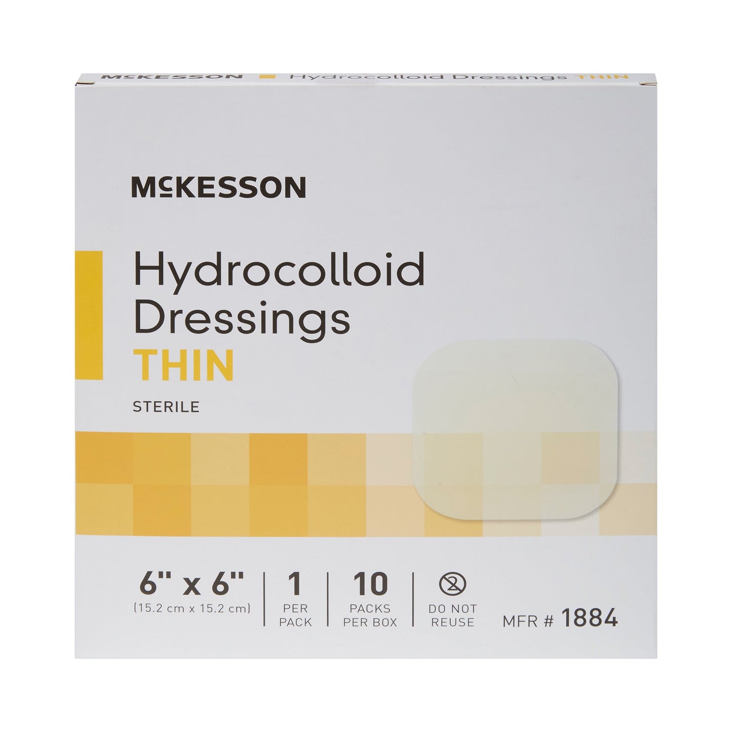 DRESSING, HYDROCOLLOID THIN STR 6"X6" (10/BX 20BX/