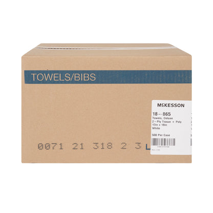 TOWEL, PRO 2PLY/POLY WHT 13X18(500/CS)