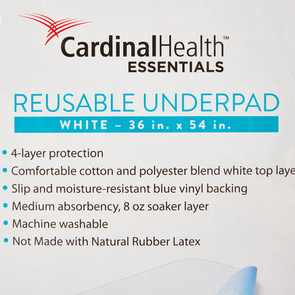 UNDERPAD, BED WATERPRF PVC BCKBLU/WHT 36"X54" (10/CS)