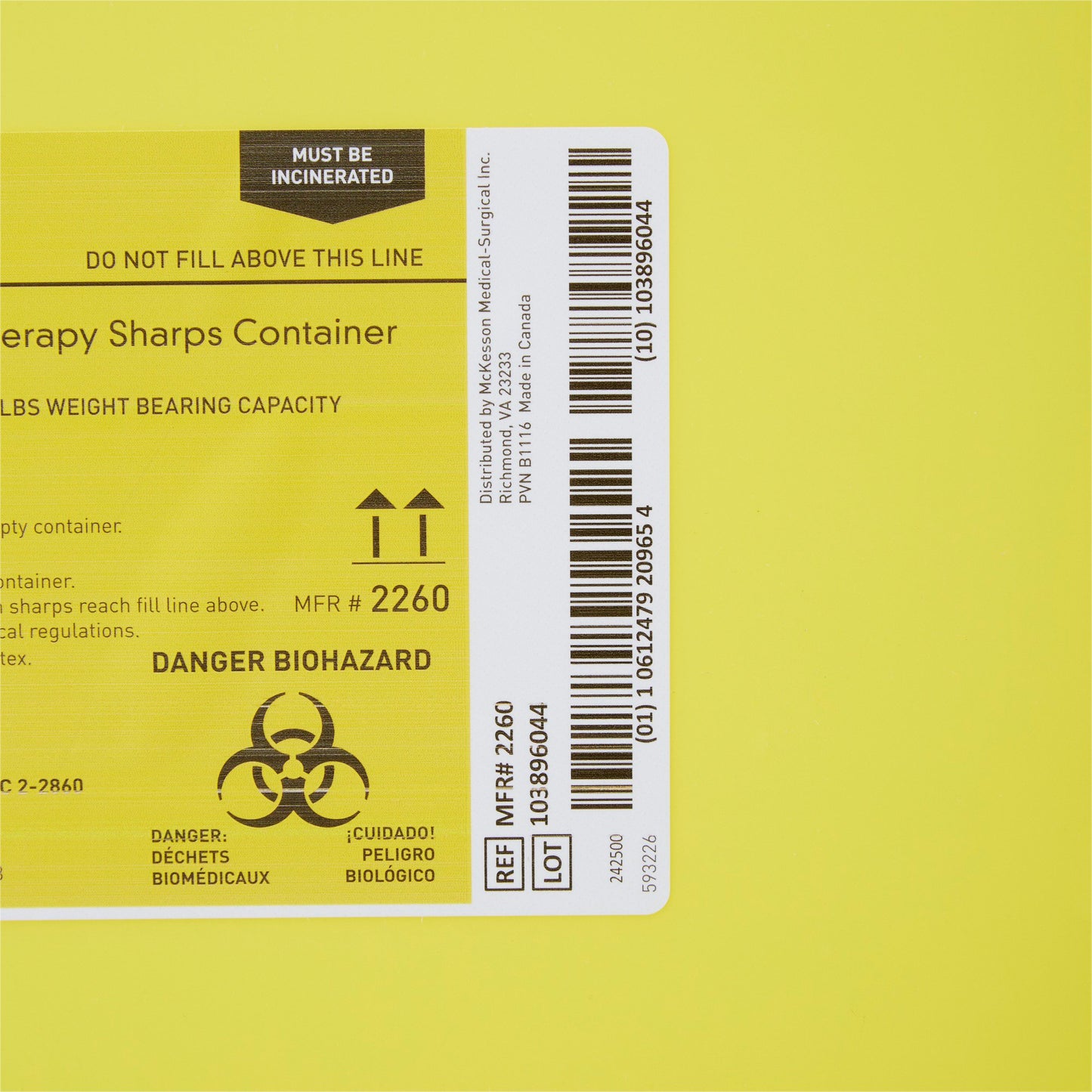CONTAINER, SHARPS CHEMO YLW 18GL (7/CS)