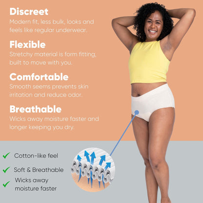 UNDERWEAR, NEXWEAR WMN DISP W/PAD LG 28-42" (15/PK 4PK/CS)