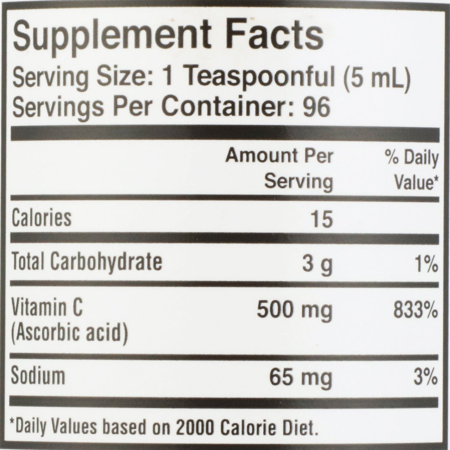 VITAMIN C, LIQ 500MG 16OZ (12/CS)