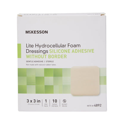 FOAM, ADH SIL LT W/O BORDER 3"X3" (10/BX 20BX/CS)