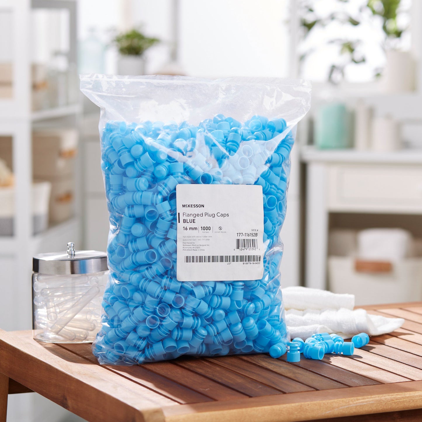 CAP, VAC TUBE BLU 16MM (1000/BG 10BG/CS)