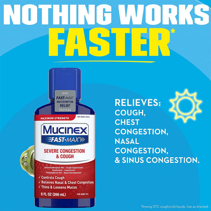 MUCINEX FAST MAX, LIQ SEVERE CGH&CLD 5-2.5MG/5ML 6OZ