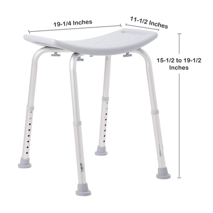 BENCH, BATH W/O BACK ALUMINUM FRAME 300LBS