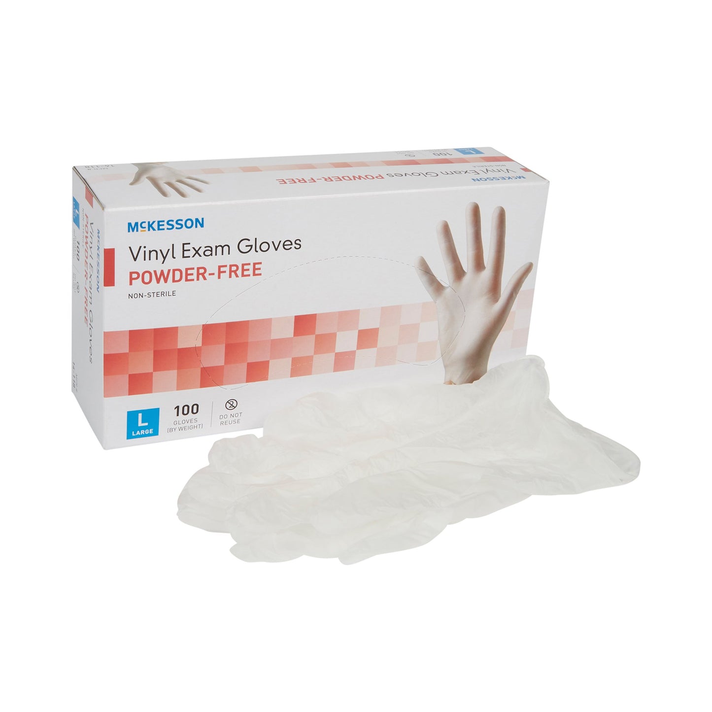 GLOVE, EXAM VNYL LG N/S (100/BX 10BX/CS)