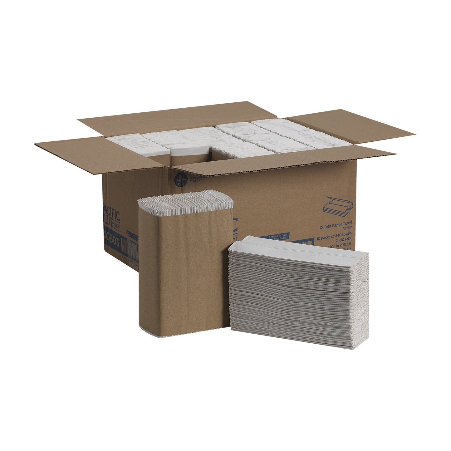 TOWEL, PAPER C-FOLD WHT (240/PK 10PK/CS)