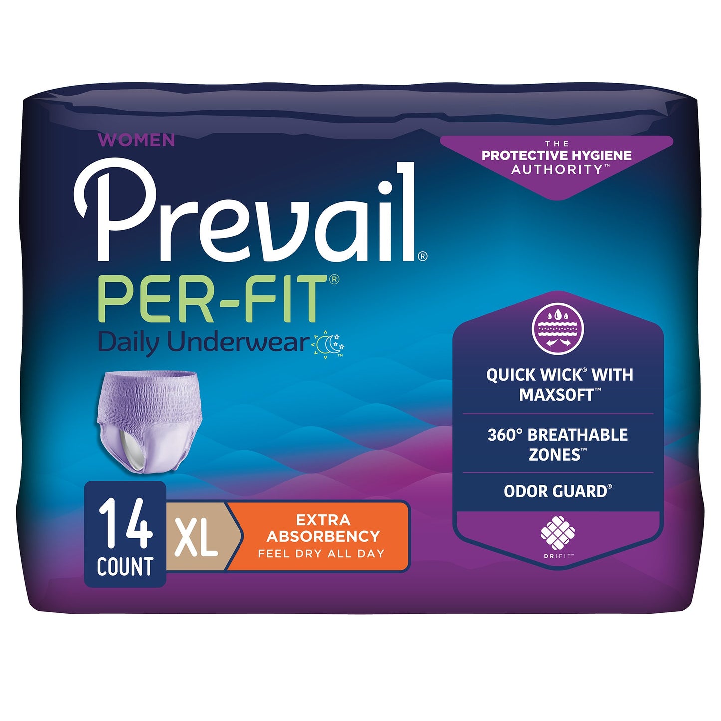 UNDERWEAR, PREVAIL PER-FIT WOMEN 58"-68" XLG (14/BG 4BG/CS)