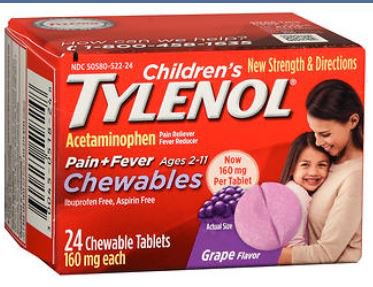 TYLENOL CHILDRENS, TAB CHEW 160MG GRAPE (24/BT)