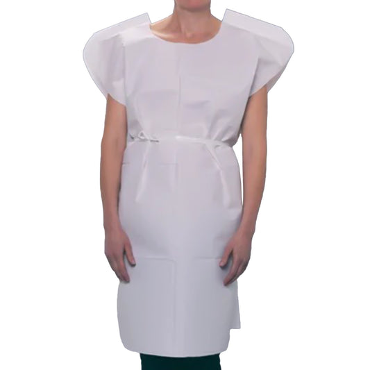 GOWN, EXAM T/P/T WHT PED 21X36(50/CS)
